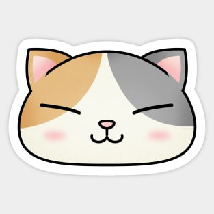 Cute Calico Cat Face Sticker